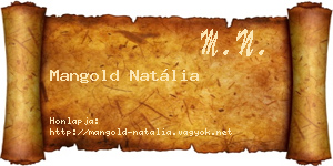 Mangold Natália névjegykártya
